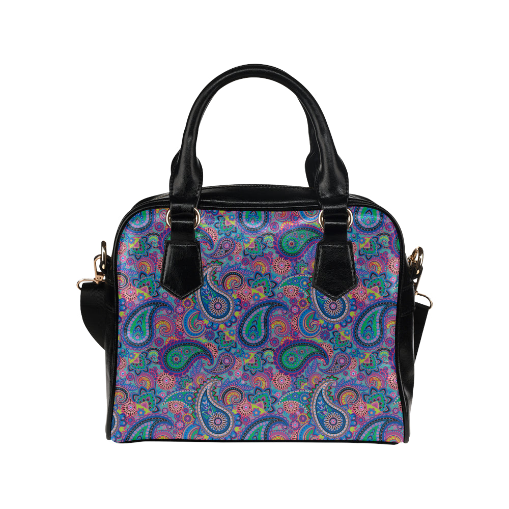 Paisley Colorful Pattern Print Design A02 Shoulder Handbag