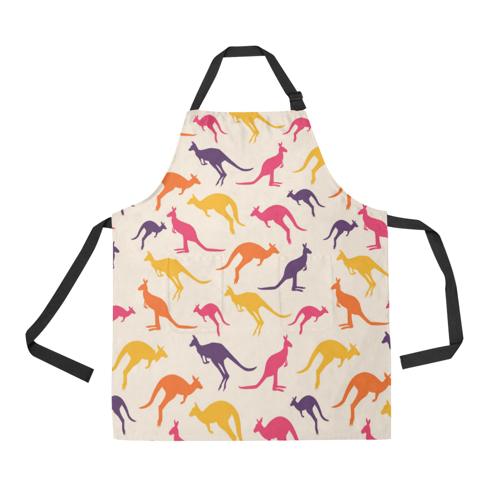 Kangaroos Pattern Print Design 01 Apron with Pocket