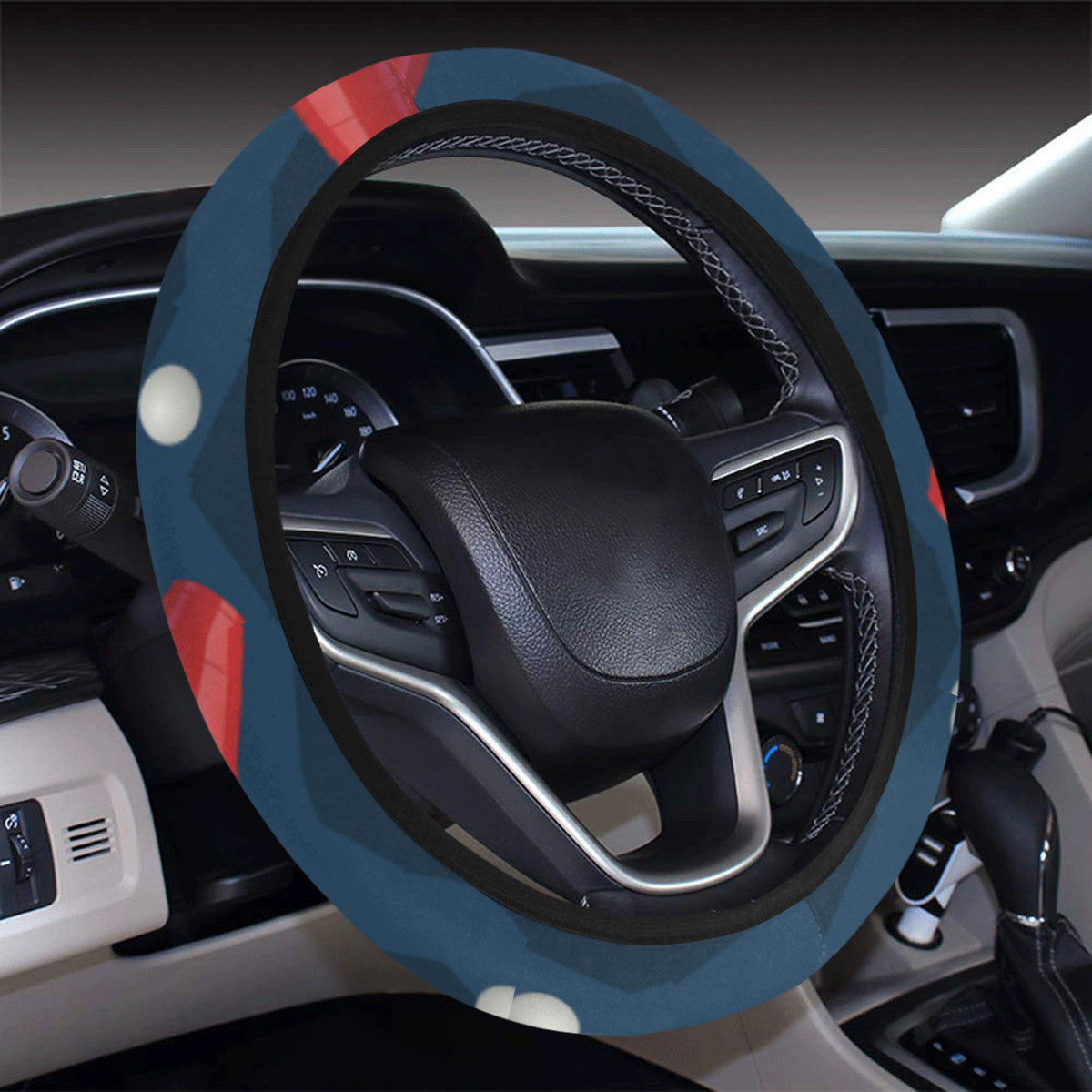 Beer Pong Pattern Print Design 01 Steering Wheel Cover with Elastic Edge