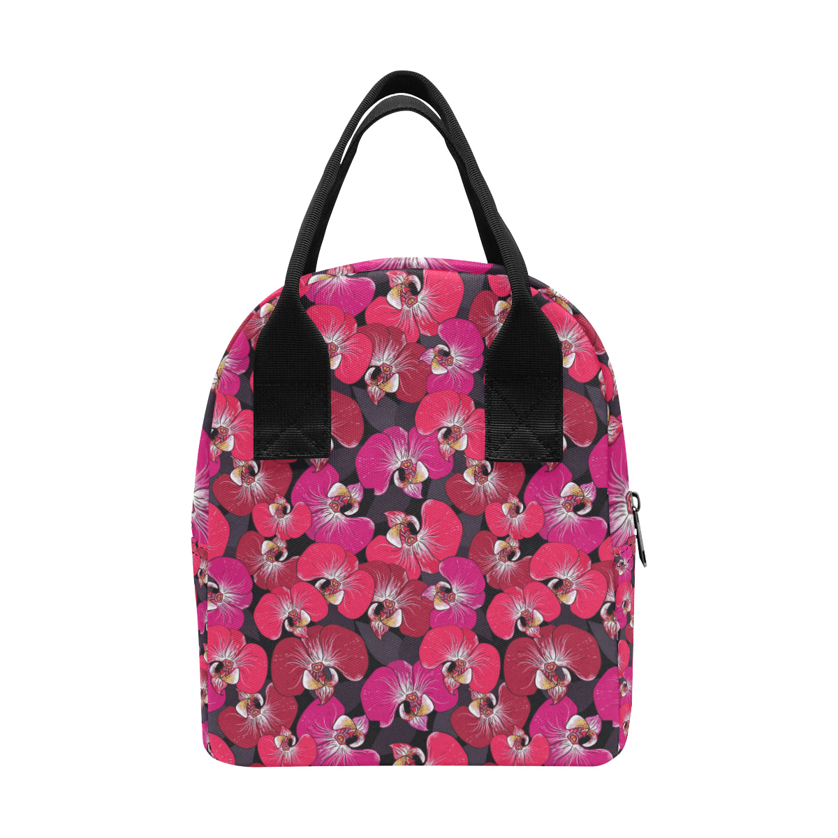 Orchid Red Pattern Print Design OR05 Insulated Lunch Bag