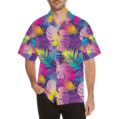 Palm Leaf Pattern Print Design A04 Men's Hawaiian Shirt