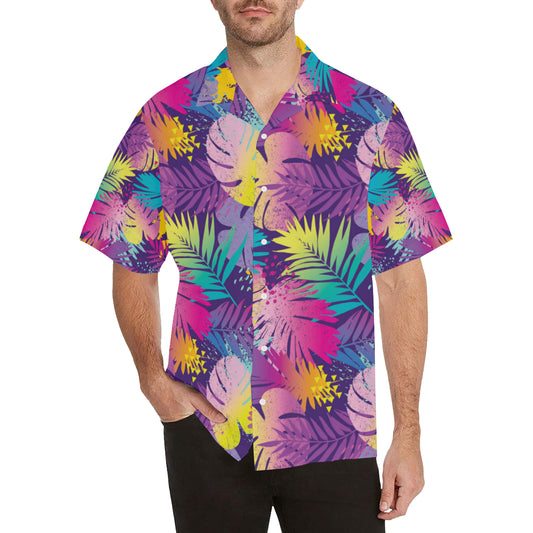 Palm Leaf Pattern Print Design A04 Men's Hawaiian Shirt