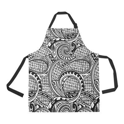 Polynesian Tribal Pattern Apron with Pocket