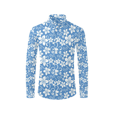 Hibiscus Pattern Print Design HB09 Men's Long Sleeve Shirt