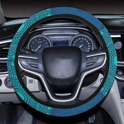 Medallion Pattern Print Design 04 Steering Wheel Cover with Elastic Edge