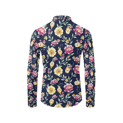 Gerberas Pattern Print Design GB03 Men's Long Sleeve Shirt