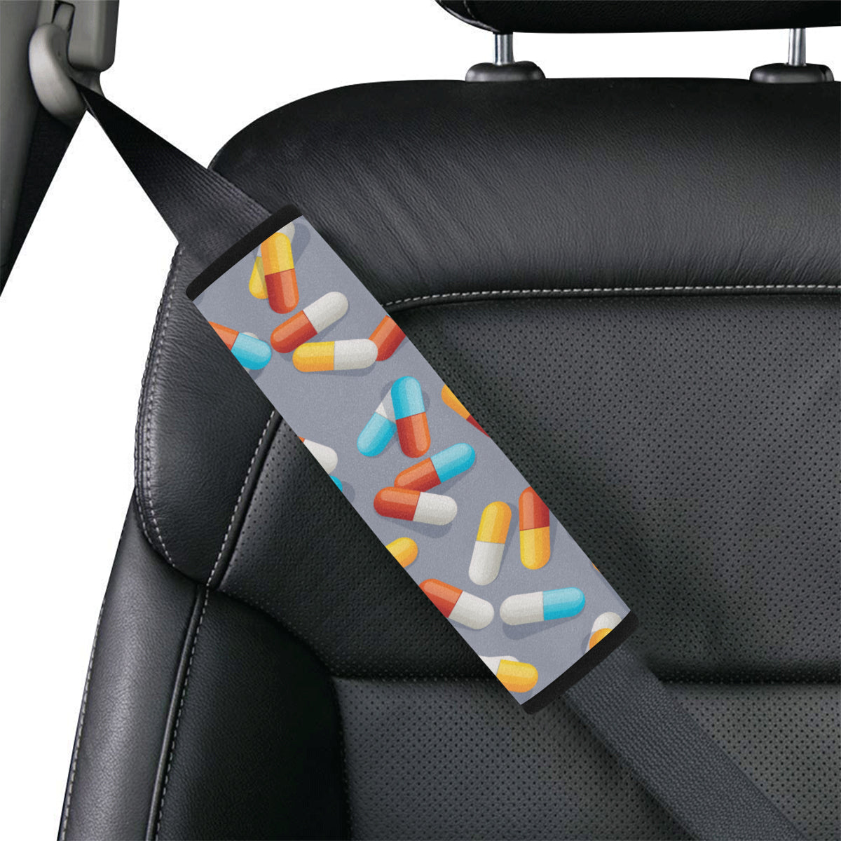 Pill Pattern Print Design A01 Car Seat Belt Cover