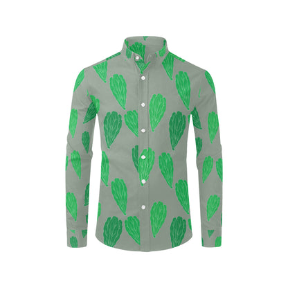 Lettuce Pattern Print Design 02 Men's Long Sleeve Shirt