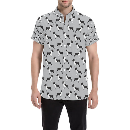 Boxers Pattern Print Design 01 Men's Short Sleeve Button Up Shirt