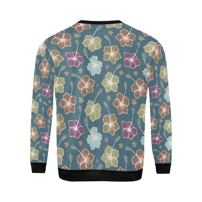 Hibiscus Pattern Print Design HB033 Men Long Sleeve Sweatshirt