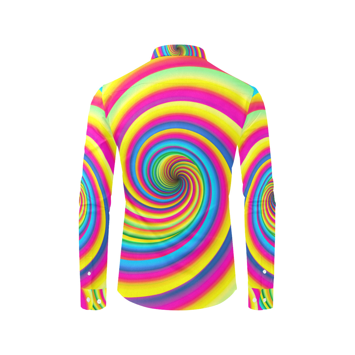 Vortex Twist Swirl Rainbow Design Men's Long Sleeve Shirt