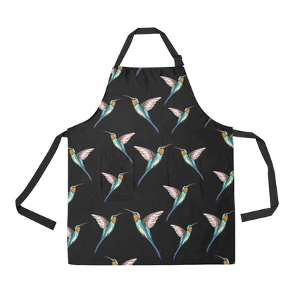Hummingbird Pattern Print Design 06 Apron with Pocket