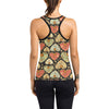 Heart Boho Pattern Print Design HE04 Women's Racerback Tank Top