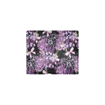 Lavender Pattern Print Design LV06 Men's ID Card Wallet