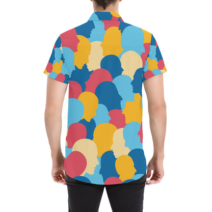 Psychology Pattern Print Design A02 Men's Short Sleeve Button Up Shirt
