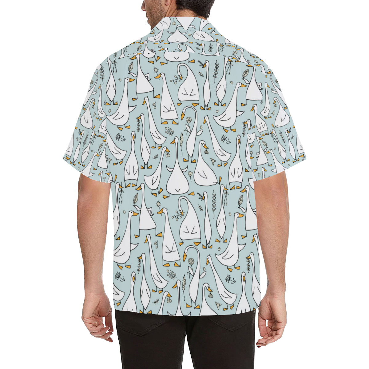 Goose Pattern Print Design 03 Men's Hawaiian Shirt