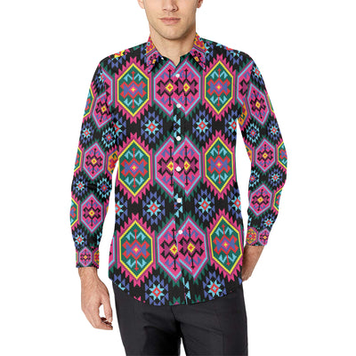 Mexican Pattern Print Design 02 Men's Long Sleeve Shirt