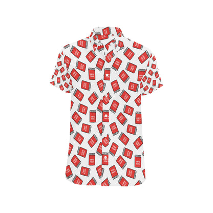 Bible Pattern Print Design 03 Men's Short Sleeve Button Up Shirt
