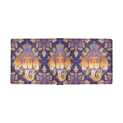 Ganesha Pattern Print Design 01 Men's ID Card Wallet