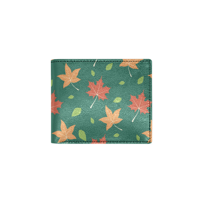Maple Leaf Pattern Print Design 04 Men's ID Card Wallet