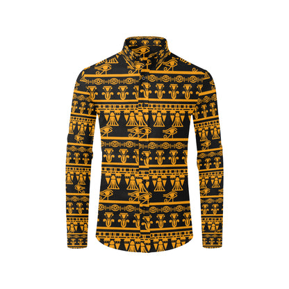 Eye of Horus Tribal Egypt Pattern Men's Long Sleeve Shirt