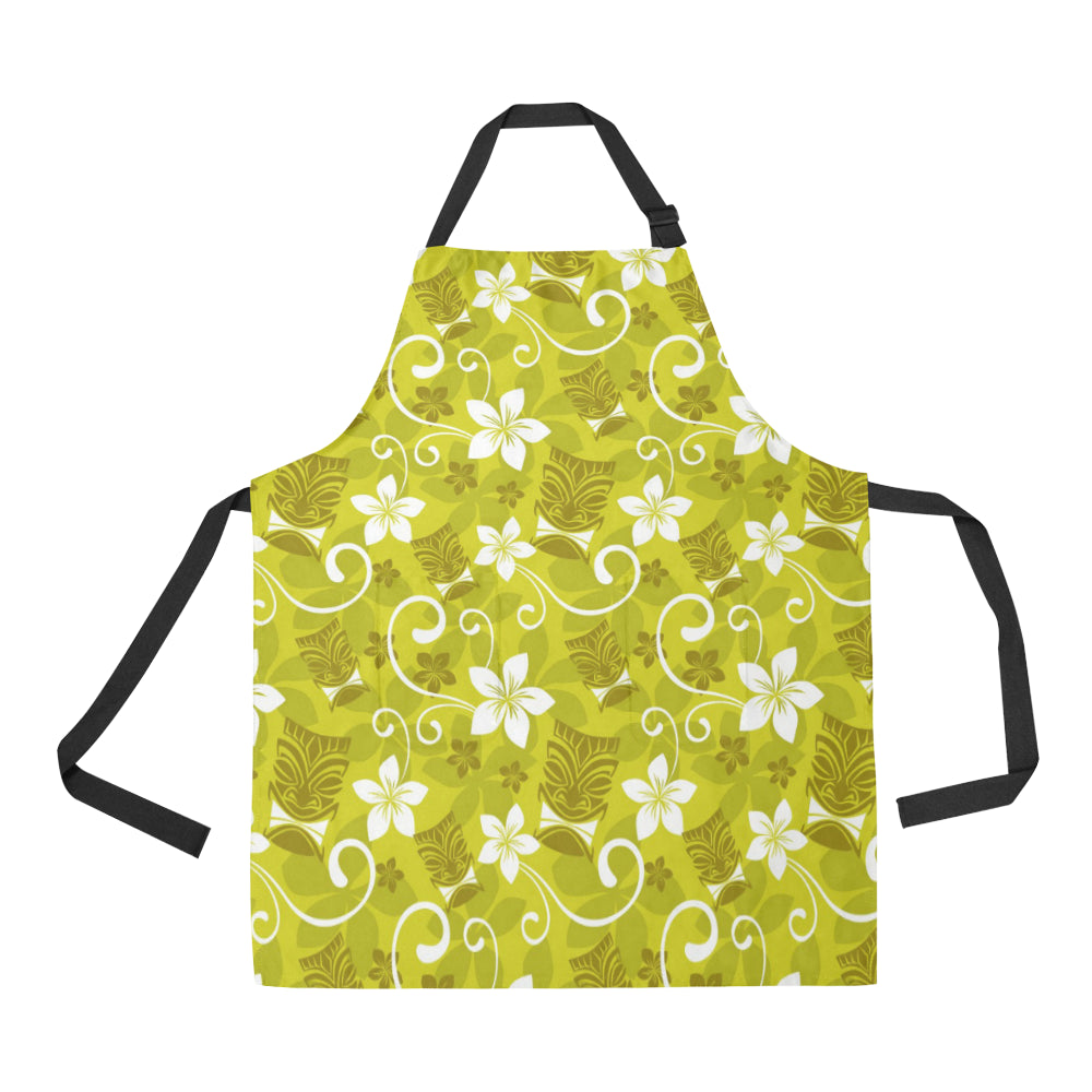Hawaiian Themed Pattern Print Design H019 Apron with Pocket