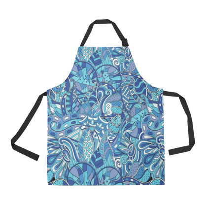 Funky Retro Pattern Print Design A02 Apron with Pocket