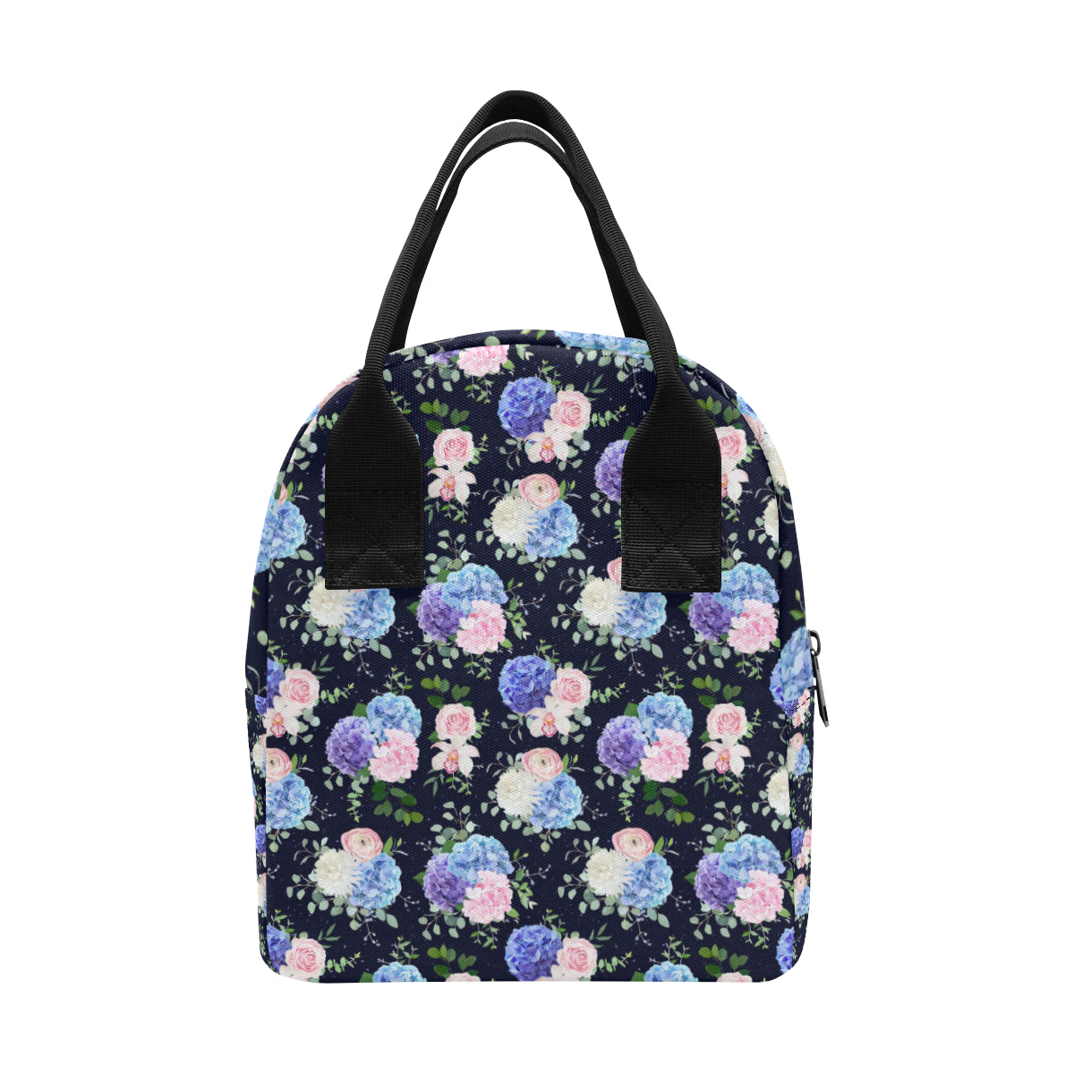Hydrangea Pattern Print Design HD01 Insulated Lunch Bag