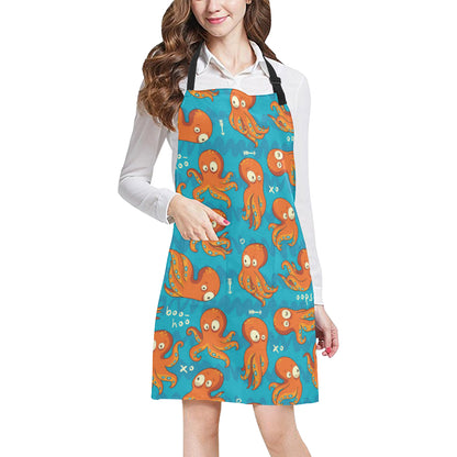 Octopus Pattern Print Design A02 Apron with Pocket