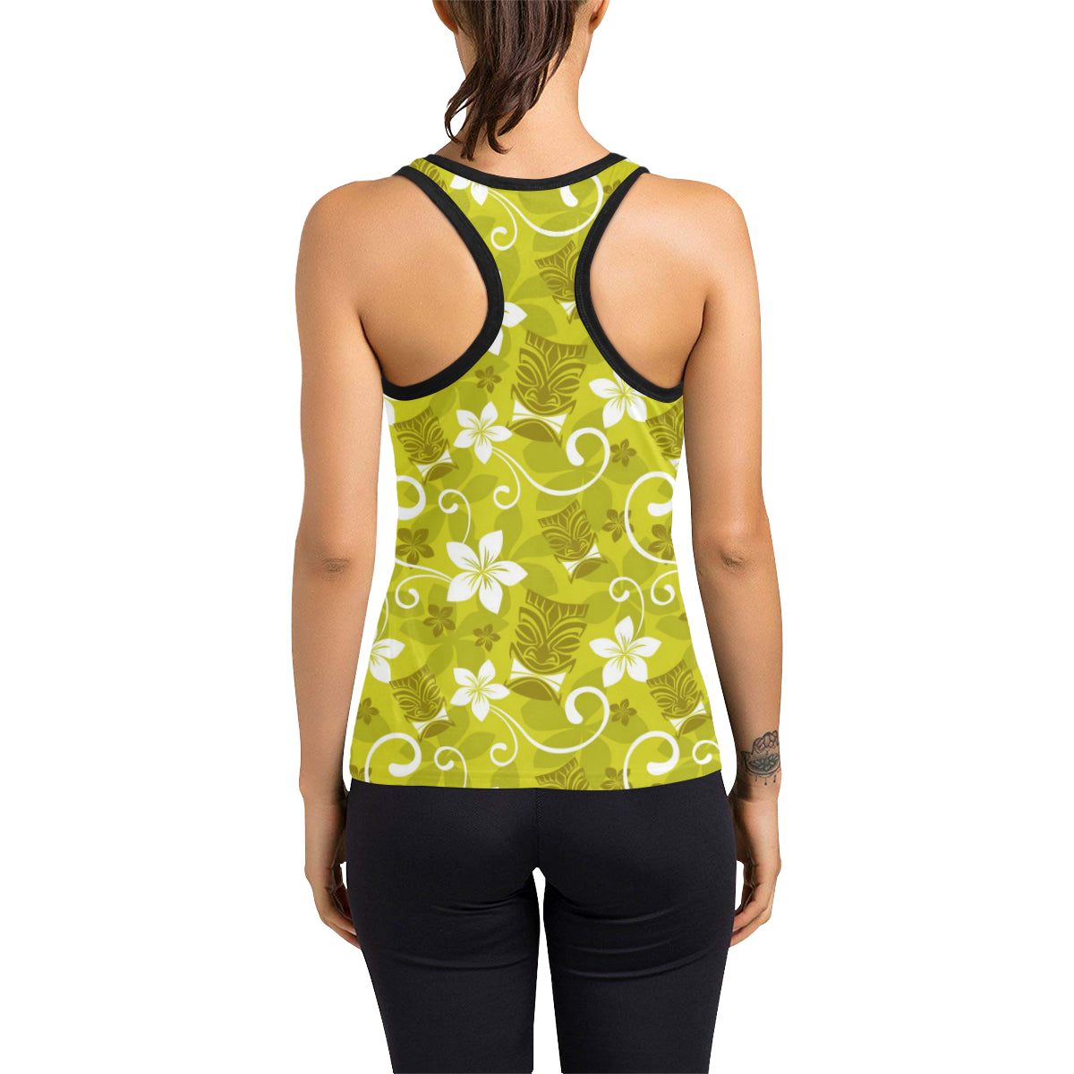 Hawaiian Themed Pattern Print Design H019 Women's Racerback Tank Top