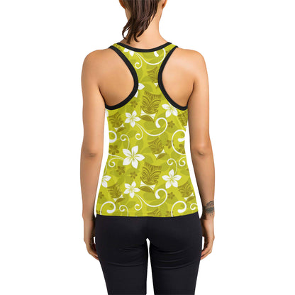 Hawaiian Themed Pattern Print Design H019 Women's Racerback Tank Top
