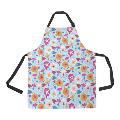 Morning Glory Pattern Print Design MG06 Apron with Pocket