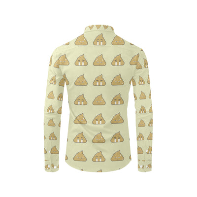Poop Emoji Pattern Print Design A04 Men's Long Sleeve Shirt