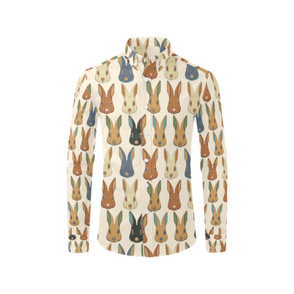 Rabbit Pattern Print Design RB04 Men's Long Sleeve Shirt