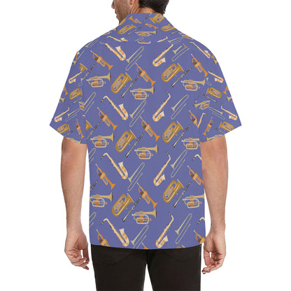 Trombone Pattern Print Design 02 Men's Hawaiian Shirt