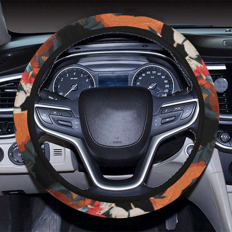 Chicken Print Pattern Steering Wheel Cover with Elastic Edge