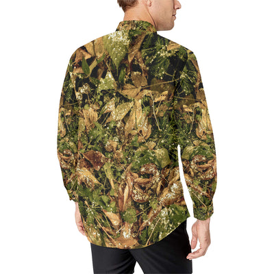 Camo Realistic Tree Forest Texture Print Men's Long Sleeve Shirt