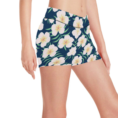 Pink Plumeria Pattern Print Design PM016 Yoga Shorts