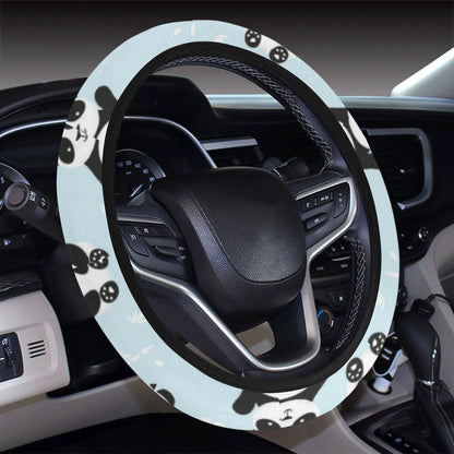 Panda Pattern Print Design A01 Steering Wheel Cover with Elastic Edge