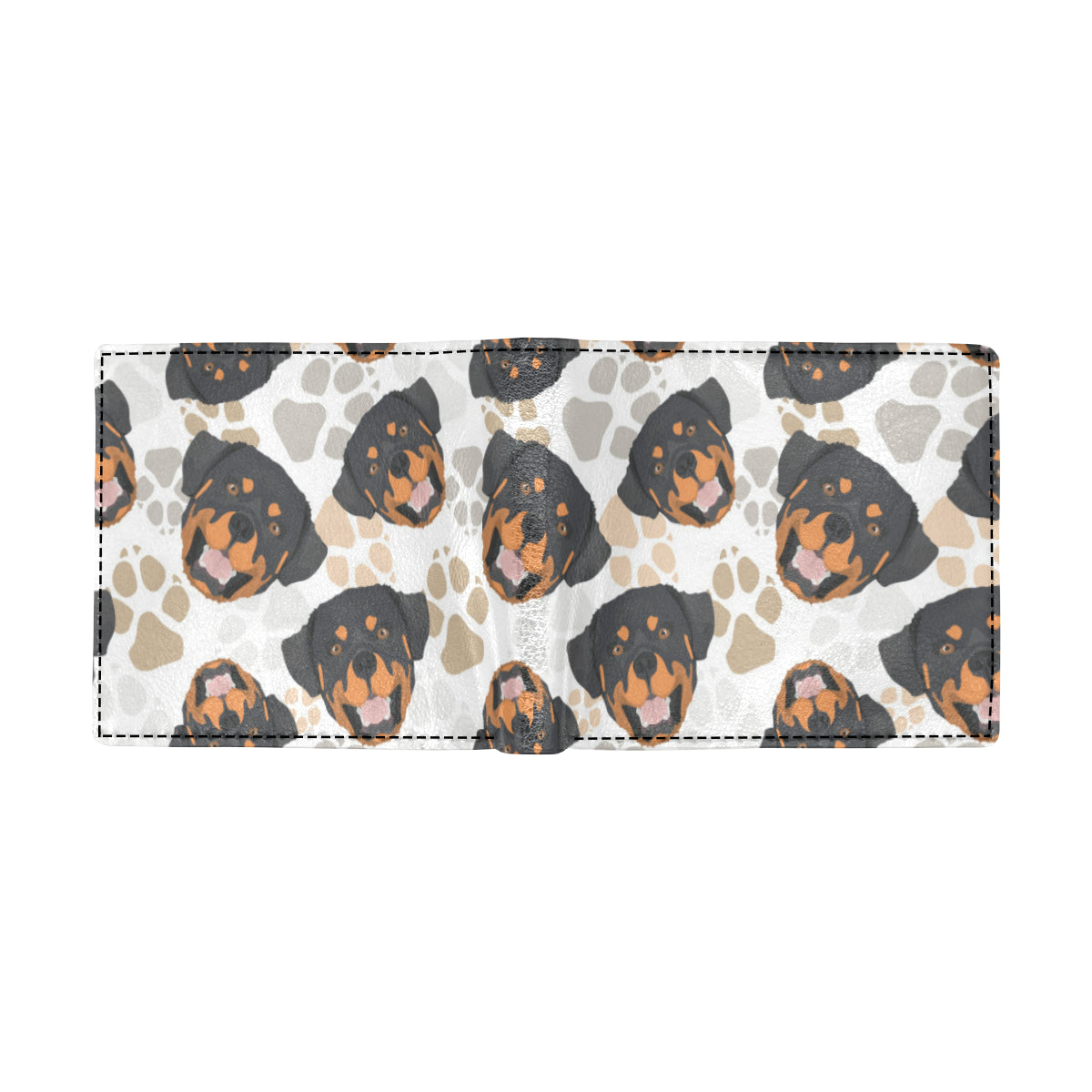 Rottweiler Pattern Print Design A03 Men's ID Card Wallet