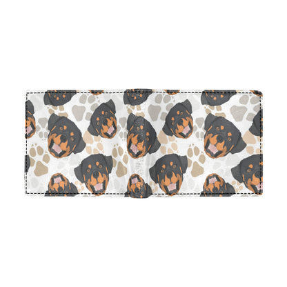 Rottweiler Pattern Print Design A03 Men's ID Card Wallet