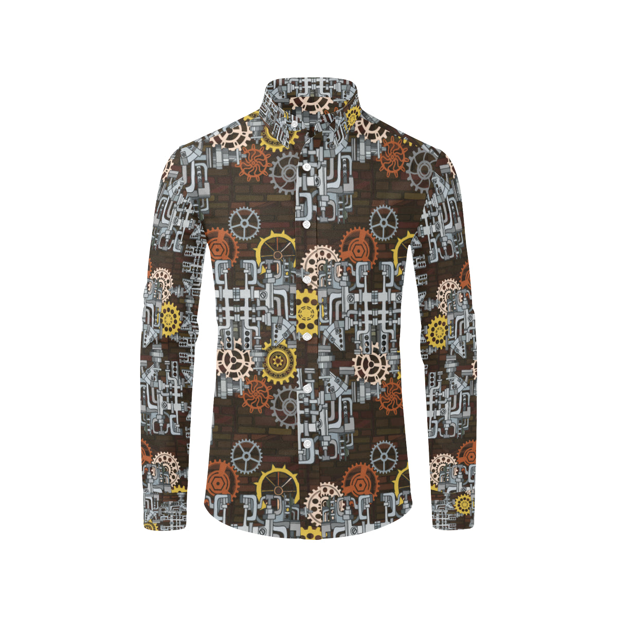 Mechanic Pattern Print Design 04 Men's Long Sleeve Shirt