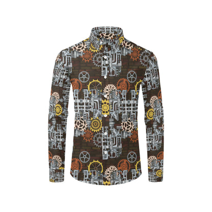 Mechanic Pattern Print Design 04 Men's Long Sleeve Shirt