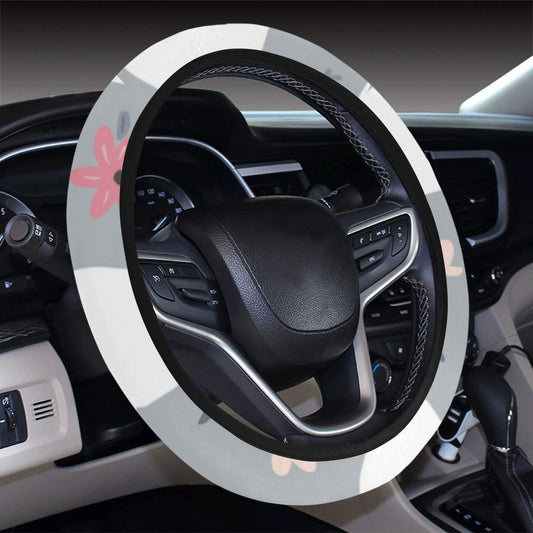 Llama Pattern Print Design 010 Steering Wheel Cover with Elastic Edge