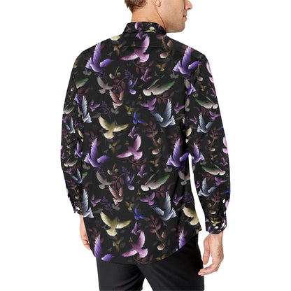 Pigeon Pattern Print Design 01 Men's Long Sleeve Shirt