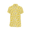 Bee Daisy Pattern Print Design 06 Men's Short Sleeve Button Up Shirt