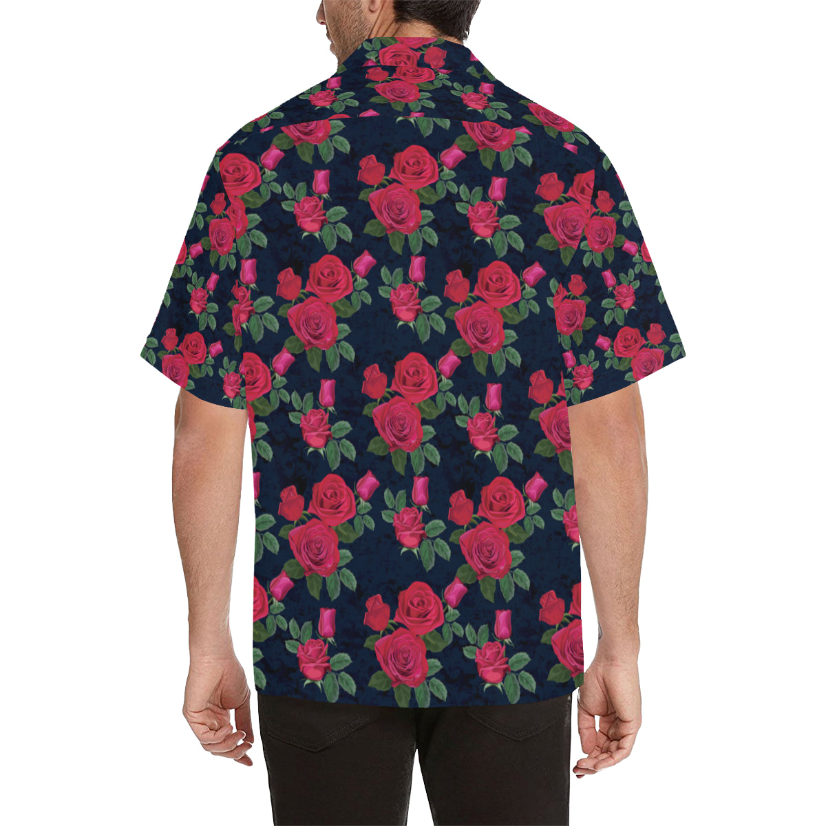Rose Pattern Print Design A04 Men's Hawaiian Shirt