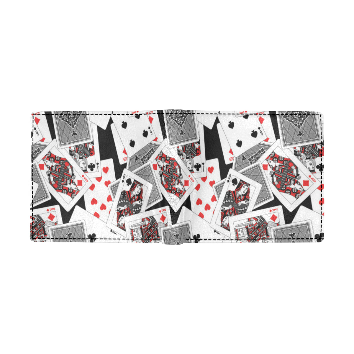 Poker Cards Pattern Print Design A04 Men's ID Card Wallet