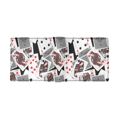 Poker Cards Pattern Print Design A04 Men's ID Card Wallet