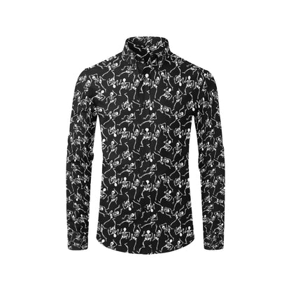Skeleton Style Print Men's Long Sleeve Shirt